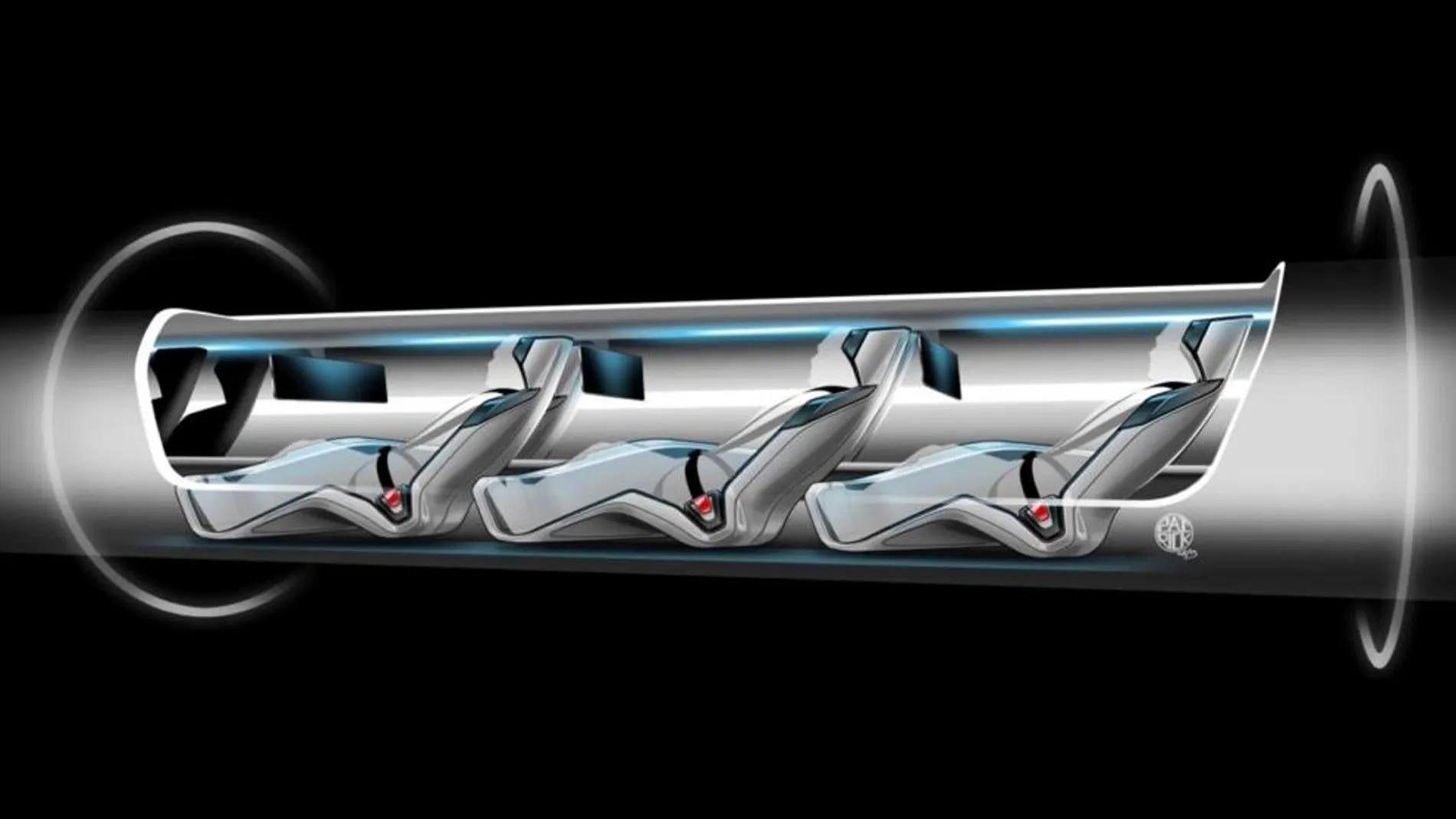 Recreación por ordenador del Hyperloop