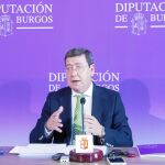 César Rico, presidente de la Diputación de Burgos, presenta el borrador de las cuentas