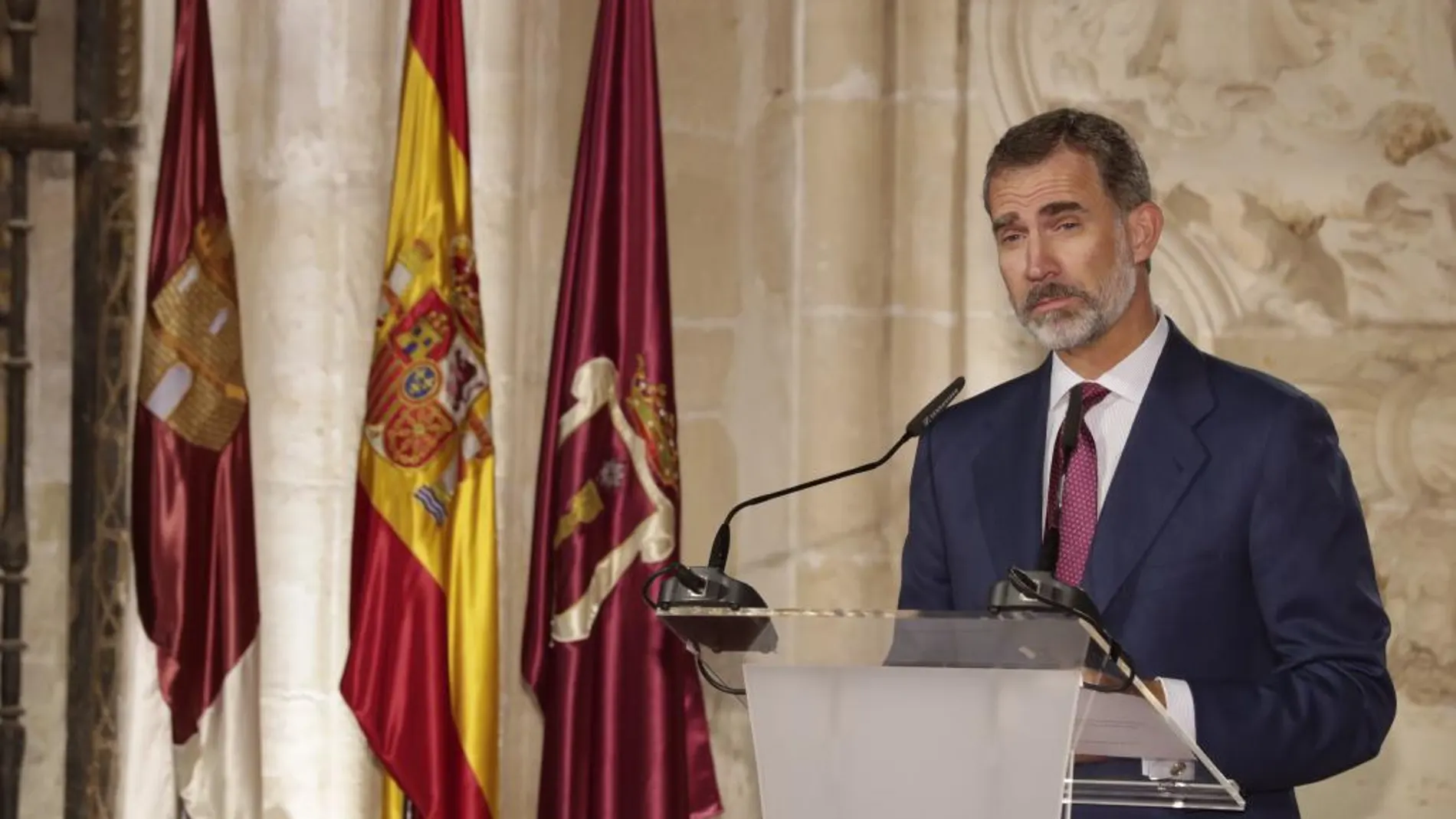 El Rey Felipe VI, durante su discurso en la ceremonia de entrega de los Premios Nacionales de Cultura 2016