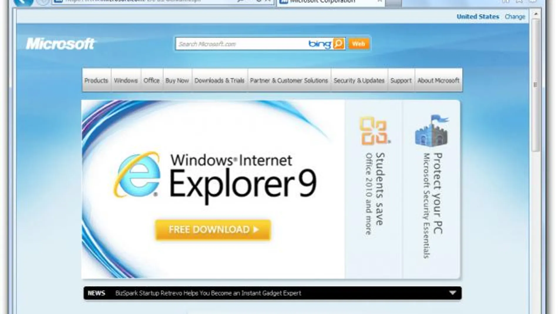 Una de las versiones antiguas de Internet Explorer