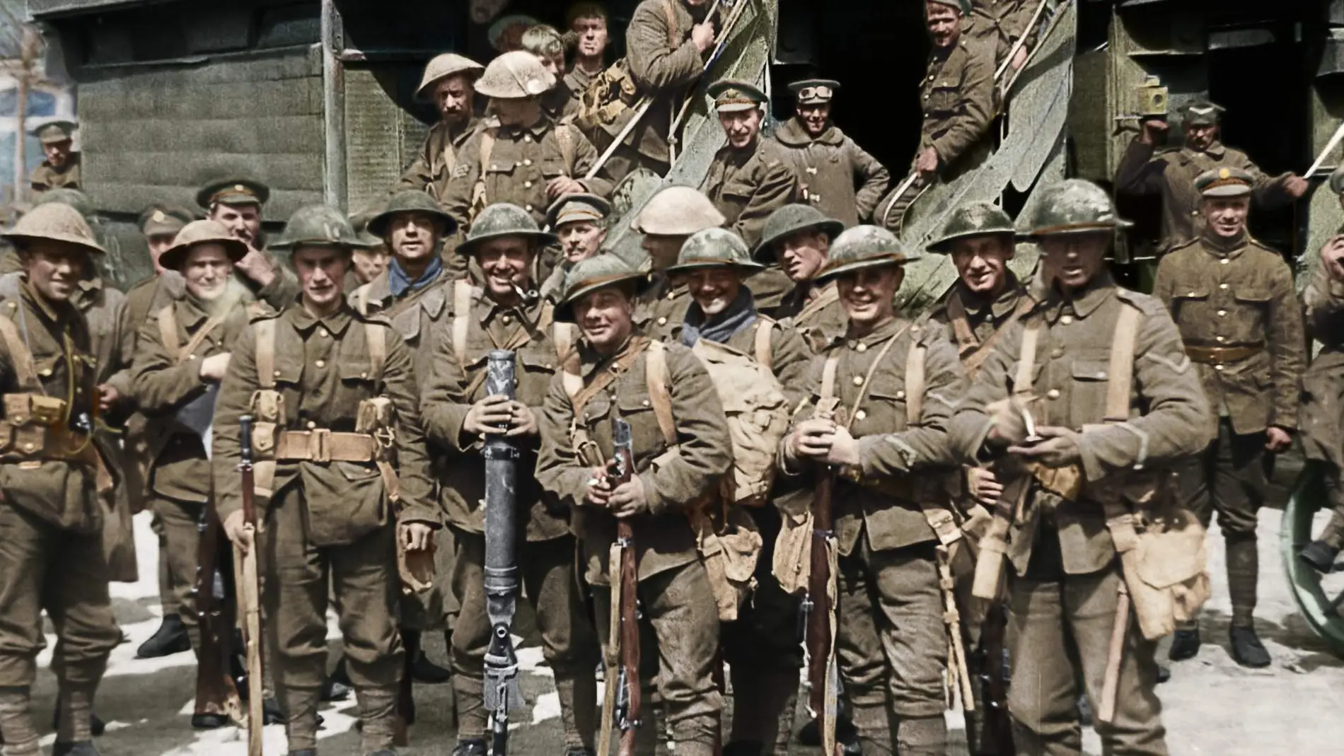 Soldados del ejército británico durante la Gran Guerra