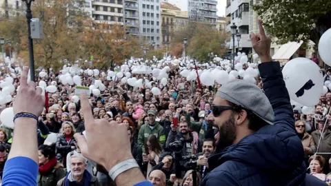 Imagen de la última protesta sanitaria que tomó Granada liderada por “Spiriman”