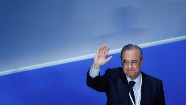 El presidente del Real Madrid, Florentino Pérez, durante la Asamblea General ordinaria de la entidad / Foto: Efe
