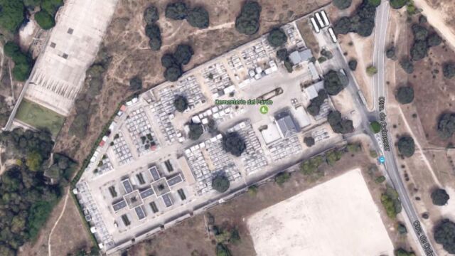 Imagen aérea del cementario de Mingorrubio, en El Pardo