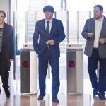 El expresidente de la Generalitat, Artur Mas, participó en el acto de inauguración de la L9 de metro junto a Puigdemont