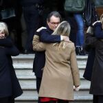 El expresidente de la Generalitat Artur Mas, y las exconselleras Joana Ortega e Irene Rigau a su salida del TSCJ