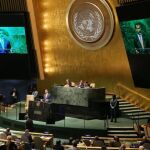 Felipe VI interviene ante la Asamblea General de las Naciones Unidas en 2014. EFE/Ballesteros