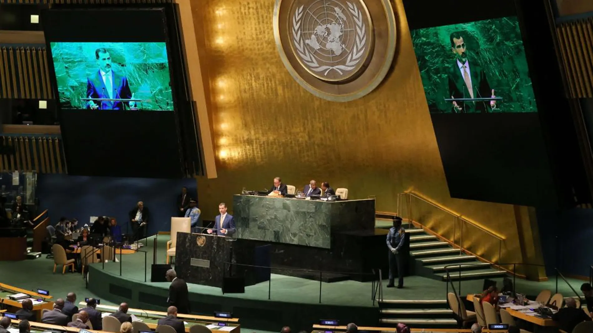 Felipe VI interviene ante la Asamblea General de las Naciones Unidas en 2014. EFE/Ballesteros