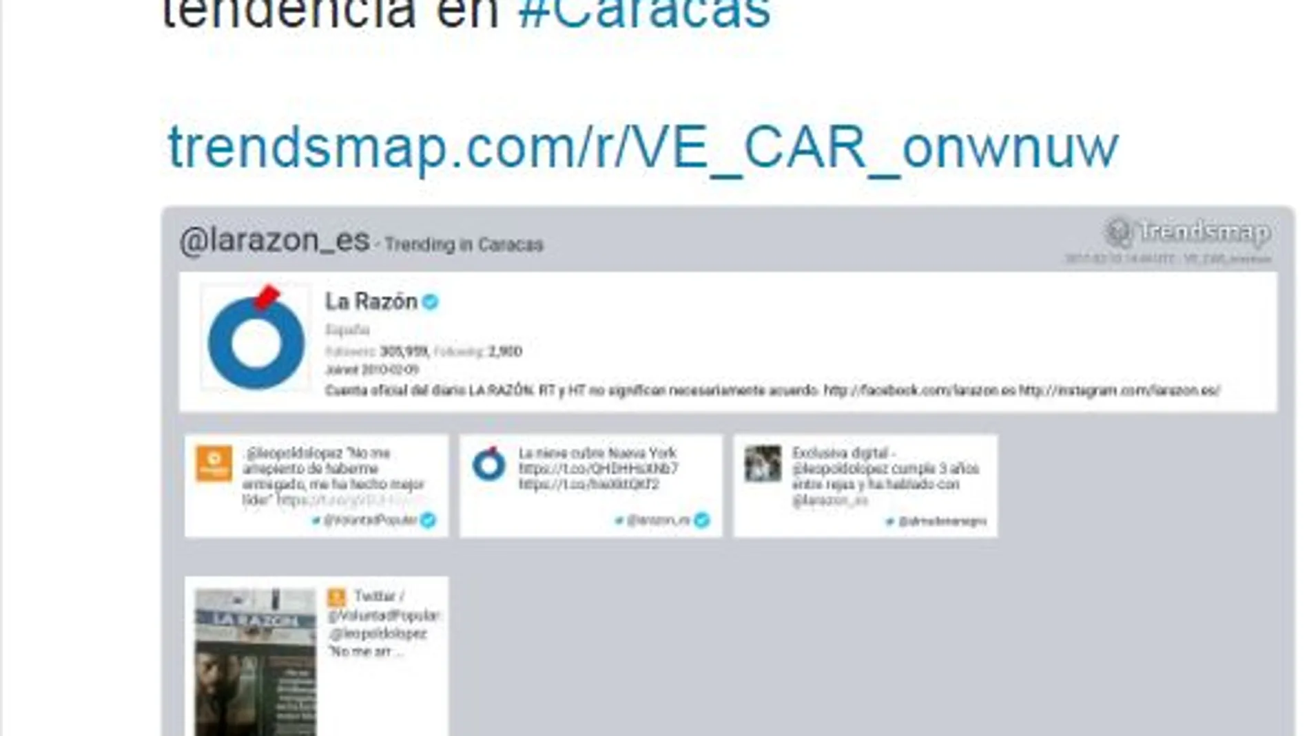 LA RAZÓN, trending topic por la entrevista en exclusiva a Leopoldo López