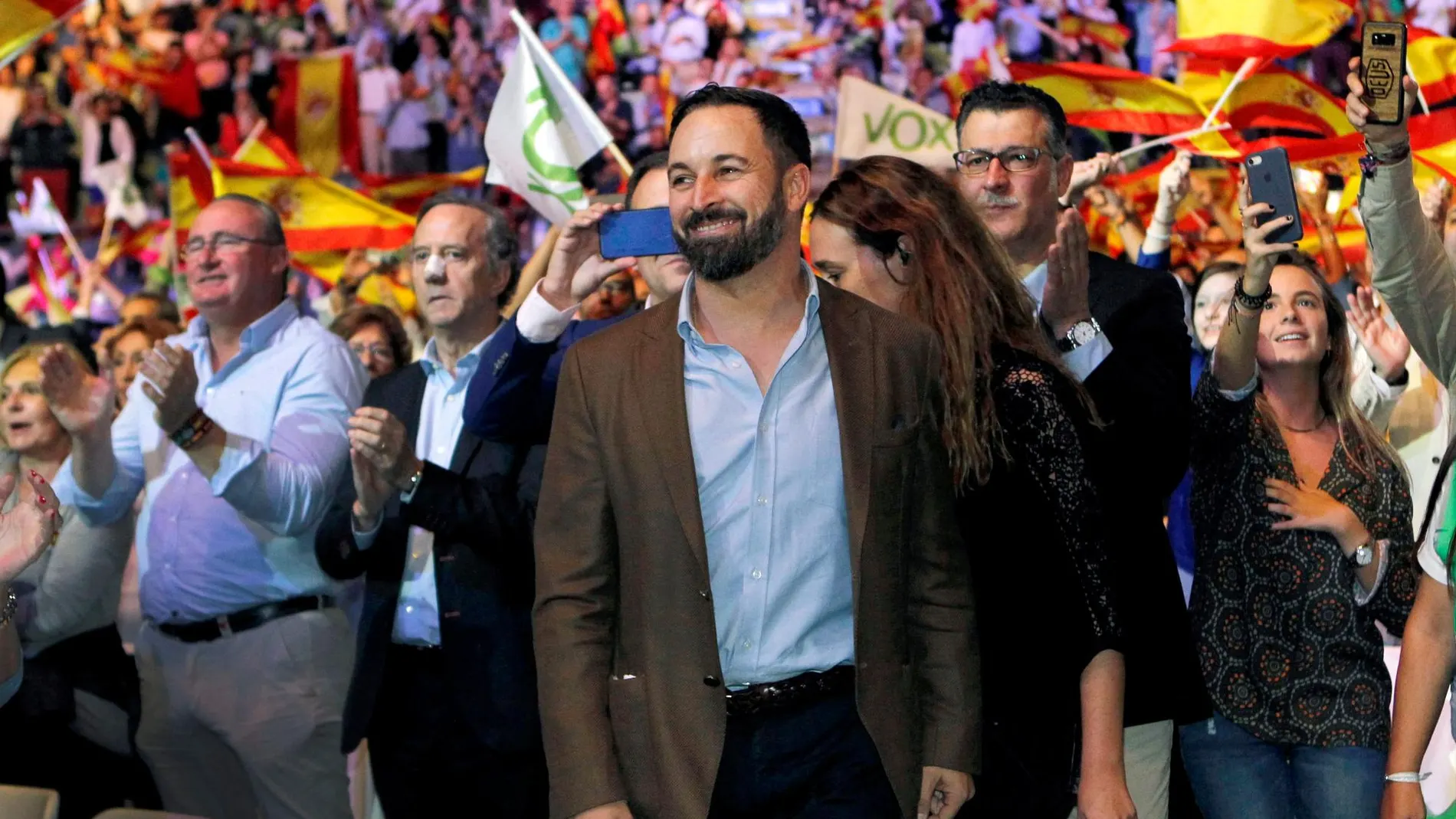 Santiago Abascal en un mitin de Vox