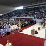 El Papa Francisco en el estadio de Rabat.