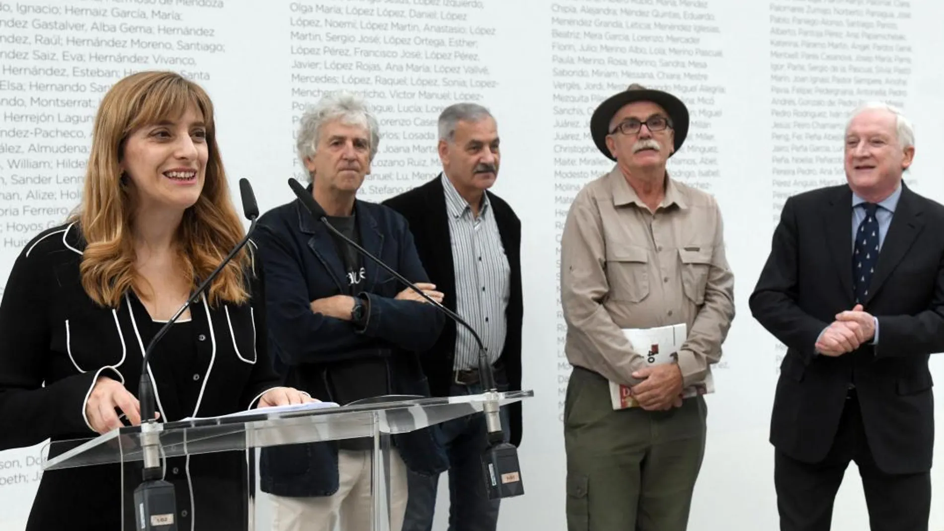 Mar Sancho presenta la exposición junto a Juan Luis Arsuaga, Bermçudez de Castro, Eudald Carbonell y Méndez Pozo