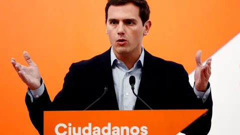 El líder de Ciudadanos Albert Rivera, tras la reunión del comité permanente de Ciudadanos