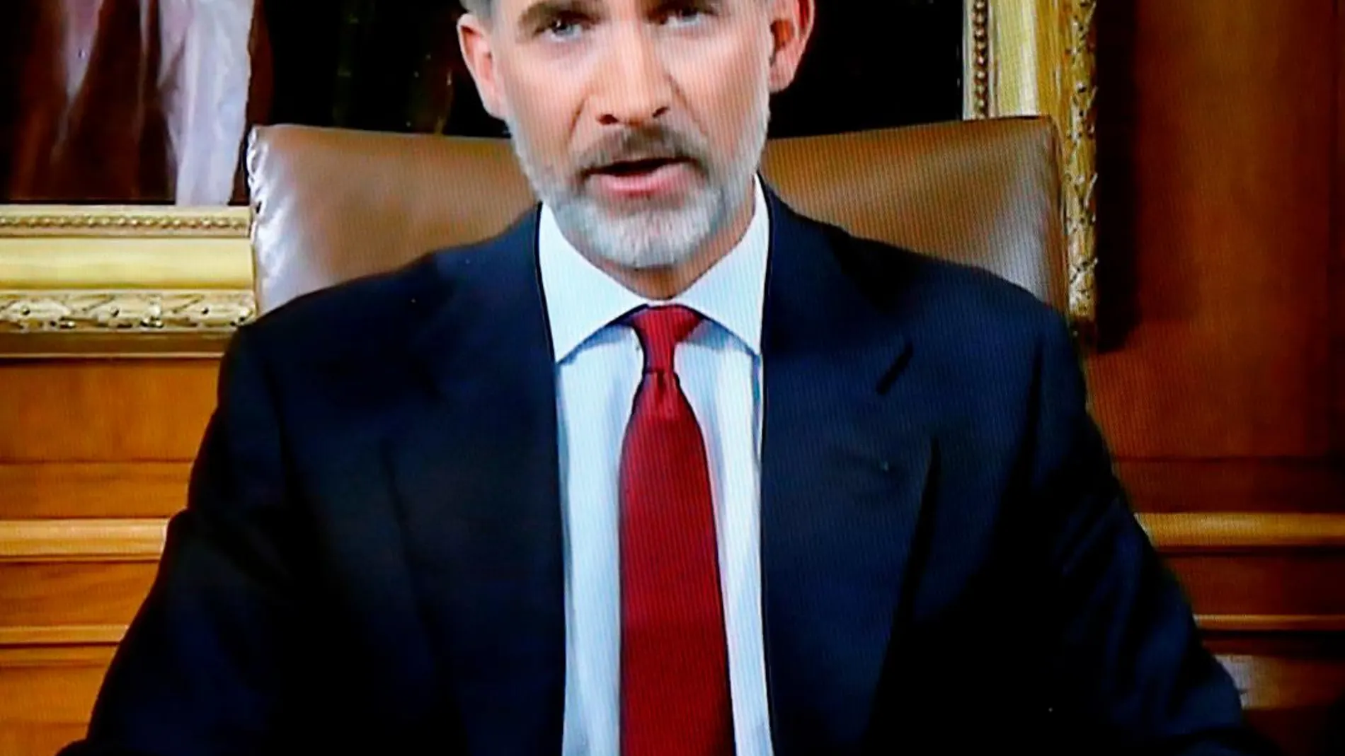 El Rey Felipe VI, durante su mensaje a los españoles