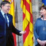 El presidente de la Generalitat, Ximo Puig, se reunió ayer con su homóloga, Francina Armengol
