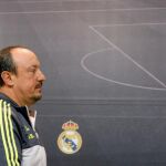 El entrenador del Real Madrid, Rafa Benítez, durante la rueda de prensa.