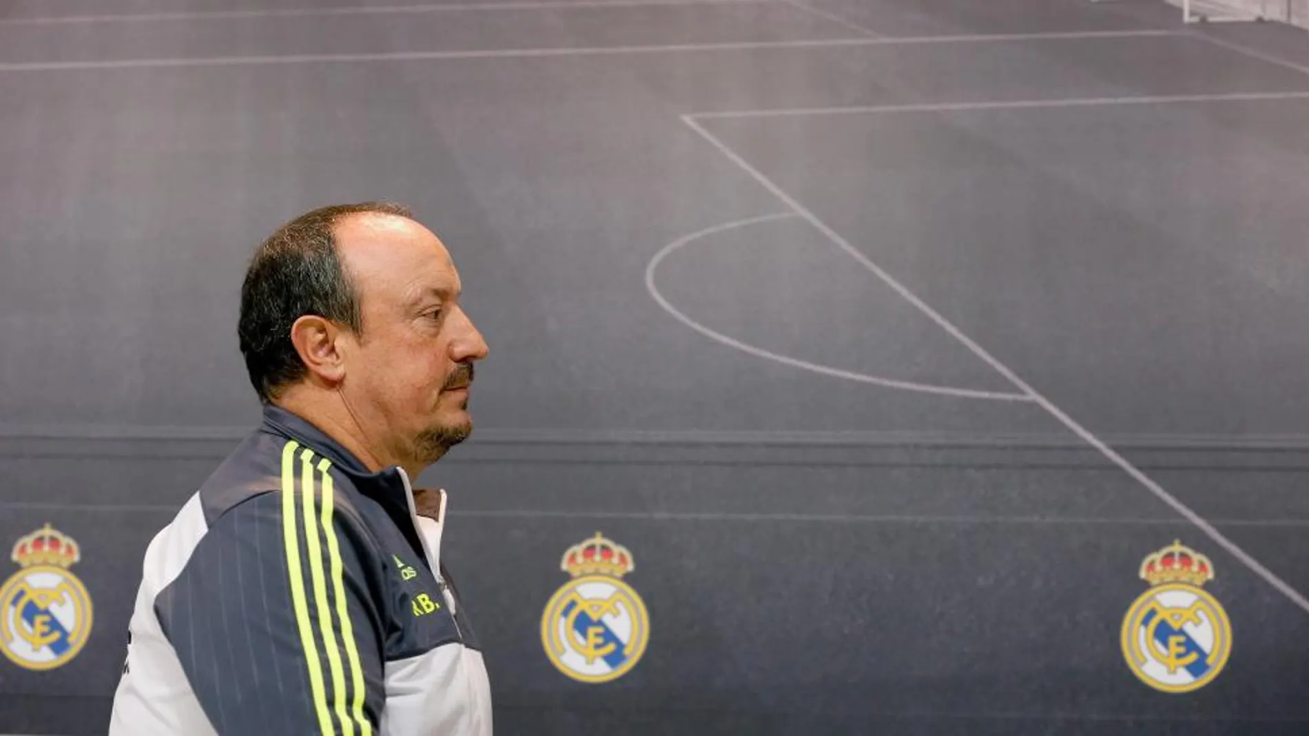 El entrenador del Real Madrid, Rafa Benítez, durante la rueda de prensa.
