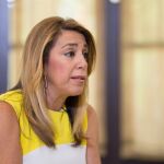 La presidenta de la Junta de Andalucía, Susana Díaz, durante la entrevista con la agencia de noticias Ep