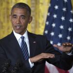 El presidente estadounidense Barack Obama durante la rueda de prensa