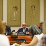 El ministro de Economía, Luis de Guindos en una comparecencia a petición propia ante la Comisión de Economía del Congreso