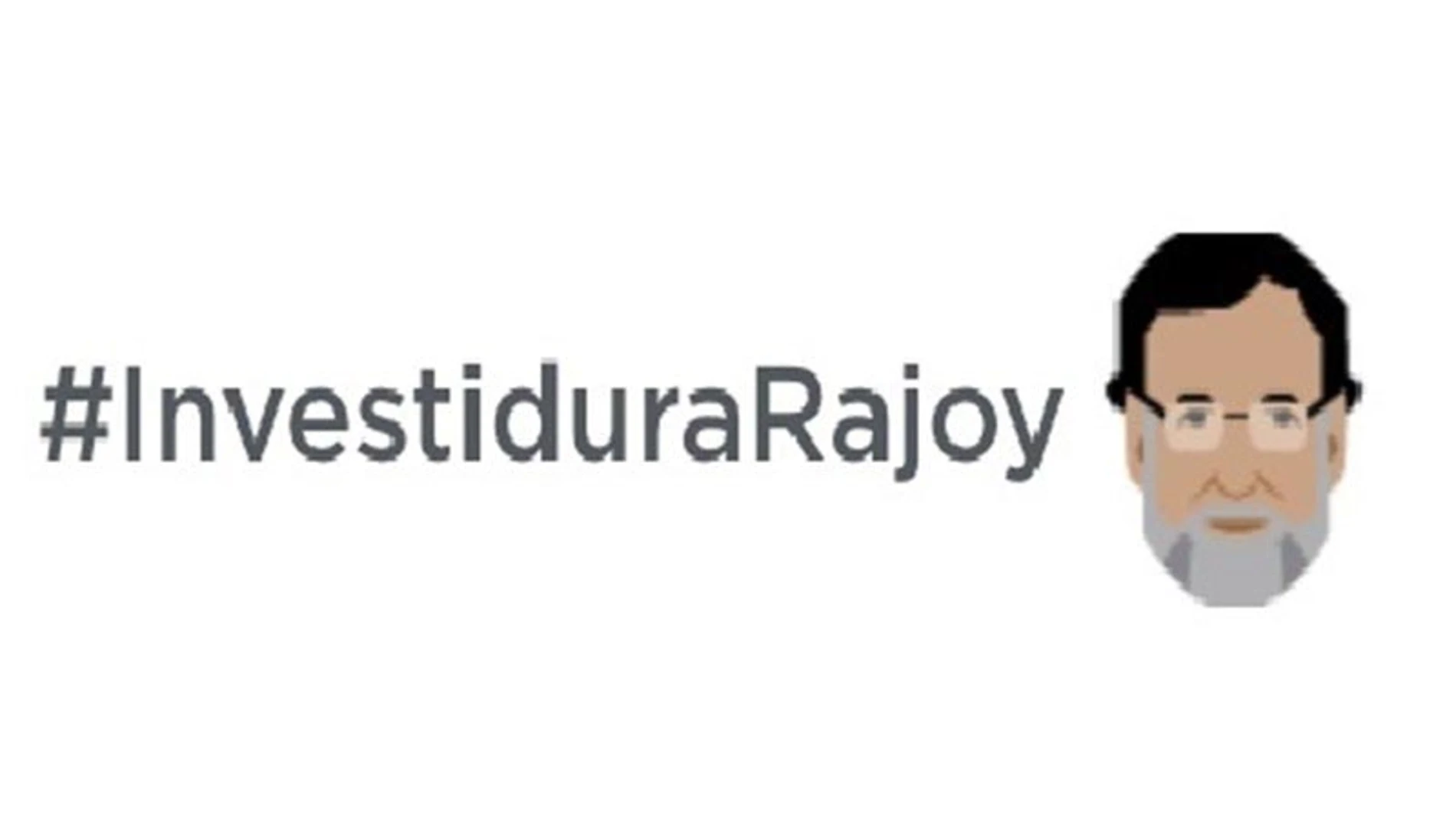 El emoticono aparece al escribir el hastag @InvestiduraRajoy