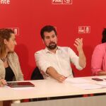 Luis Tudanca preside la Ejecutiva Autonómica del PSOE de Castilla y León, junto a Virginia Barcones y Ana Sánchez