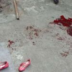 Rastros de sangre en el lugar de los acuchillamientos