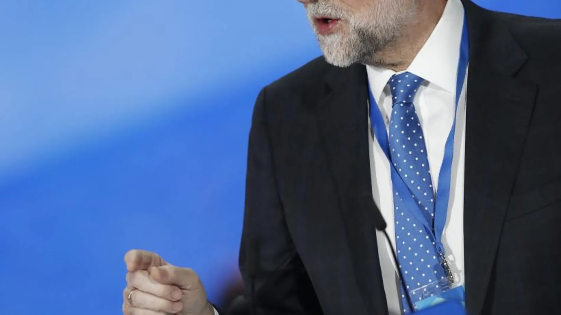 Mariano Rajoy, durante su intervención en el acto de clausura del XVIII Congreso nacional del Partido Popular que se celebra en la Caja Mágica de Madrid