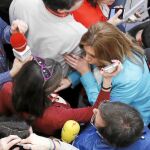 La presidenta de Andalucía, Susana Díaz, ayer, tras hacer declaraciones a los medios en el Comité Federal del PSOE