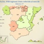 Mapa que refleja el PIB por comunidades autónoma