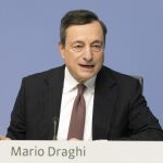 El presidente del Banco Central Europeo, Mario Draghi, durante la rueda de prensa en la sede del banco en Fráncfort (Alemania)