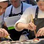 Paolo Casagrande, en la cocina del restaurante Lasarte