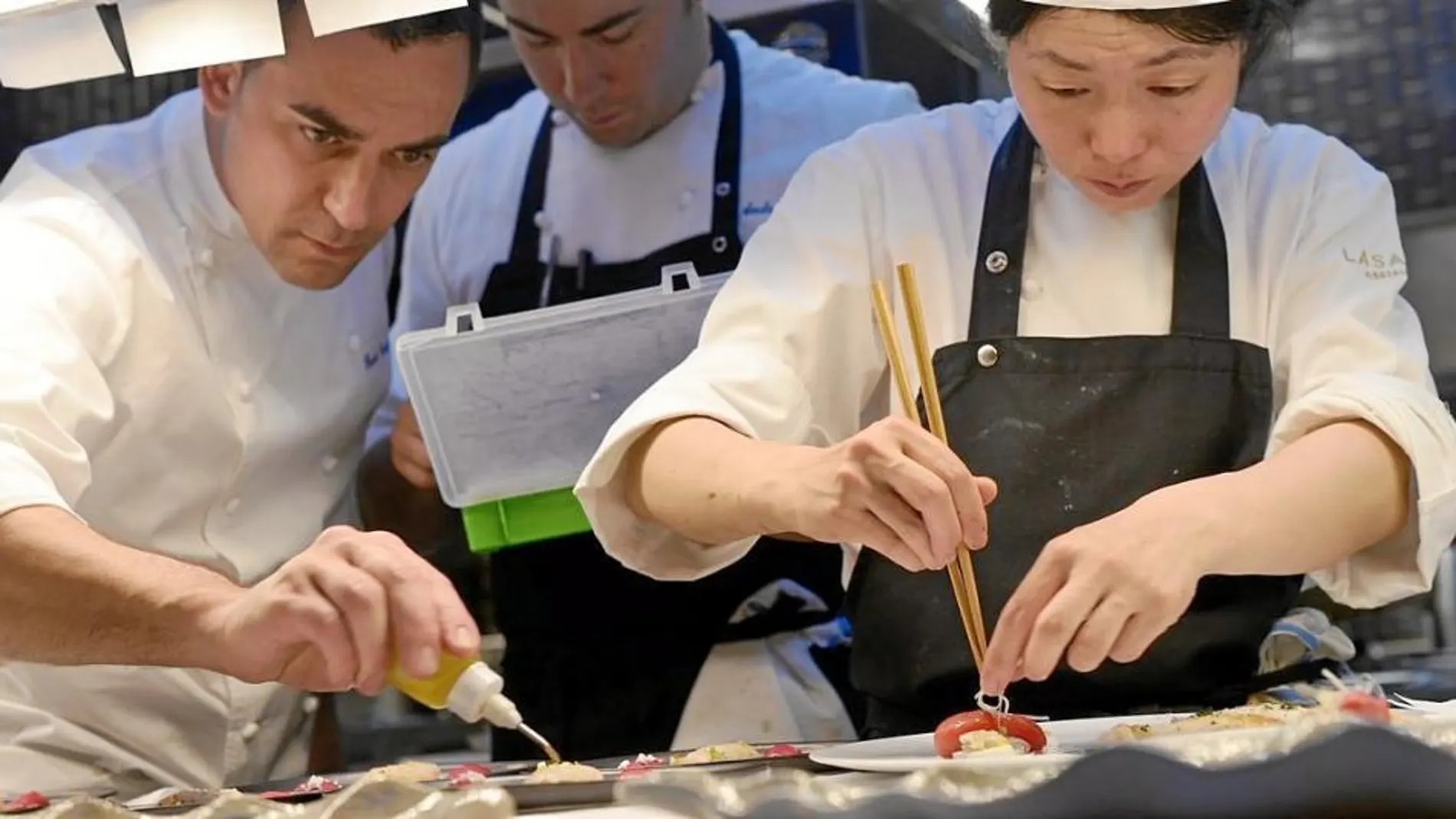 Paolo Casagrande, en la cocina del restaurante Lasarte