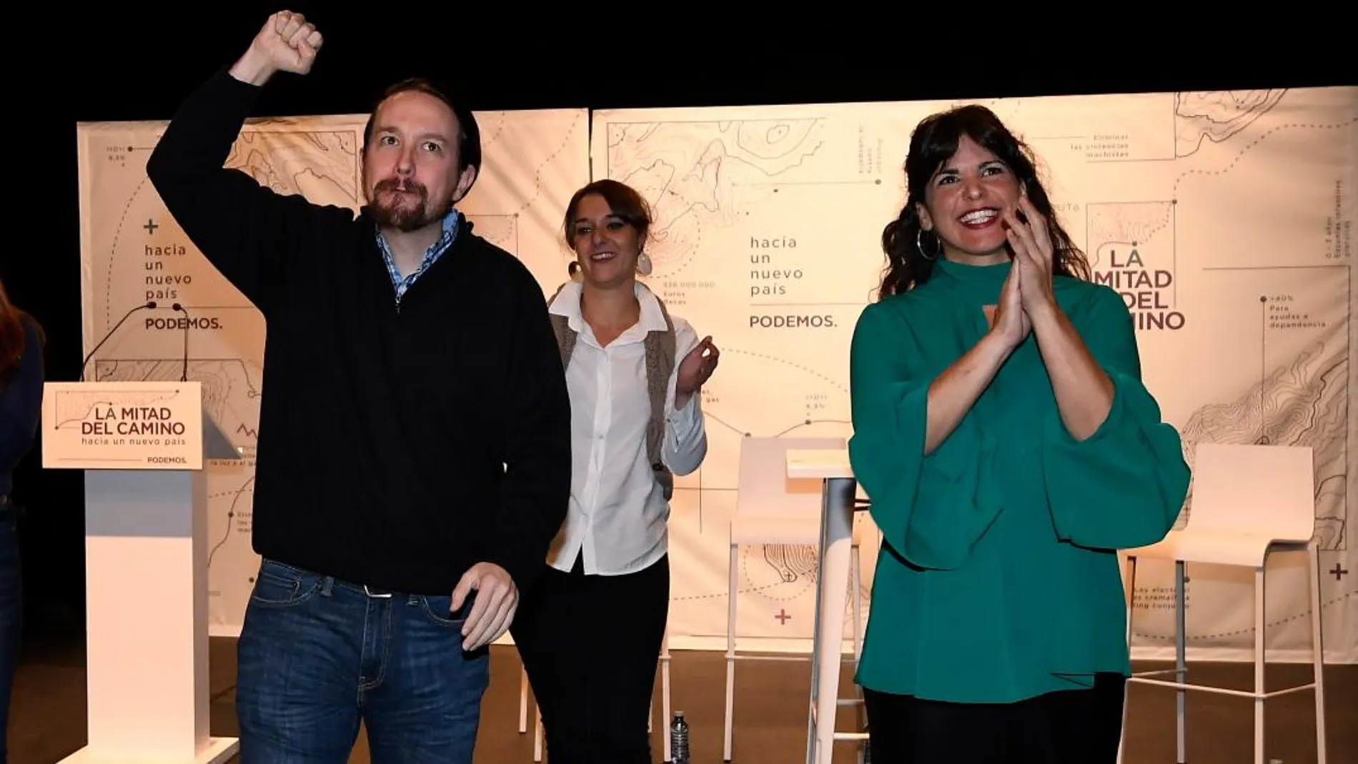 Pablo Iglesias y Teresa Rodríguez, ayer en Sevilla / Foto: Ke-Imagen