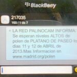 LA IMAGEN. La Red Palinocam ofrece la posibilidad de recibir información diaria a través del móvil o del correo electrónico sobre los niveles de polen en la región
