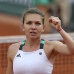 Simona Halep tras vencer a Karolina Pliskova