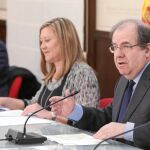 Juan Vicente Herrera preside, junto a la consejera Pilar del Olmo, el pleno del Consejo Financiero de Castilla y León