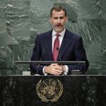 Felipe VI, durante su discurso ante la Asamblea General de la ONU, en Nueva York