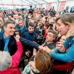 Pedro Sánchez estuvo ayer en la localidad murciana de Puente Tocinos apoyando al candidato socialista a la alcaldía de Murcia