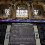 Paneles informativos de la Bolsa de Madrid