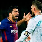 Luis Suárez y Sergio Ramos en el partido de mayo de 2018/Reuters