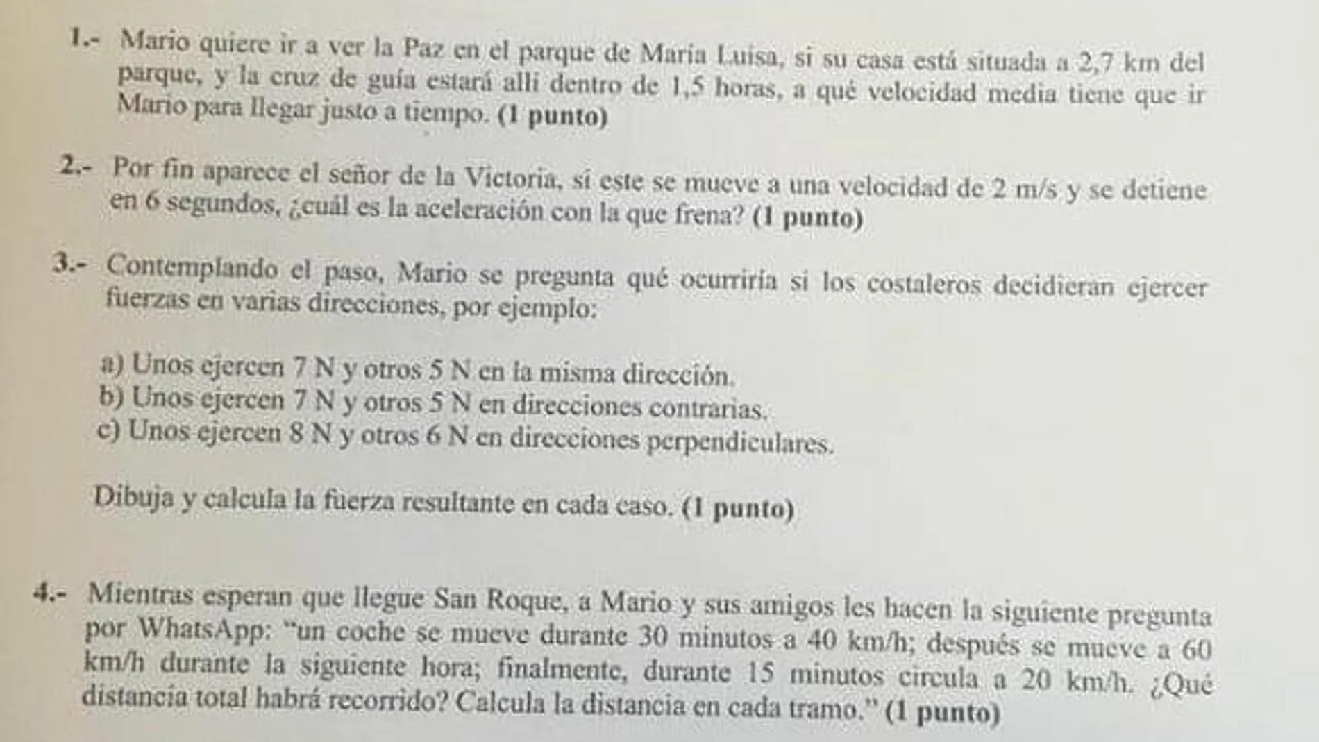 Pregunta de examen en Sevilla: “Calcula la fuerza con la que los costaleros ejercen fuerza en el paso”