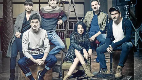 De izda. a dcha., Ingrid Rubio, Javier Rey, Eduardo Noriega, Adriana Ugarte, Marc Martínez y Pep Ambrós