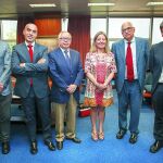 En la imagen, de izquierda a derecha, Luis de la Cruz, Óscar Prieto, Julio Sánchez Fierro, Cristina Avendaño, Federico Plaza y Sergio Alonso