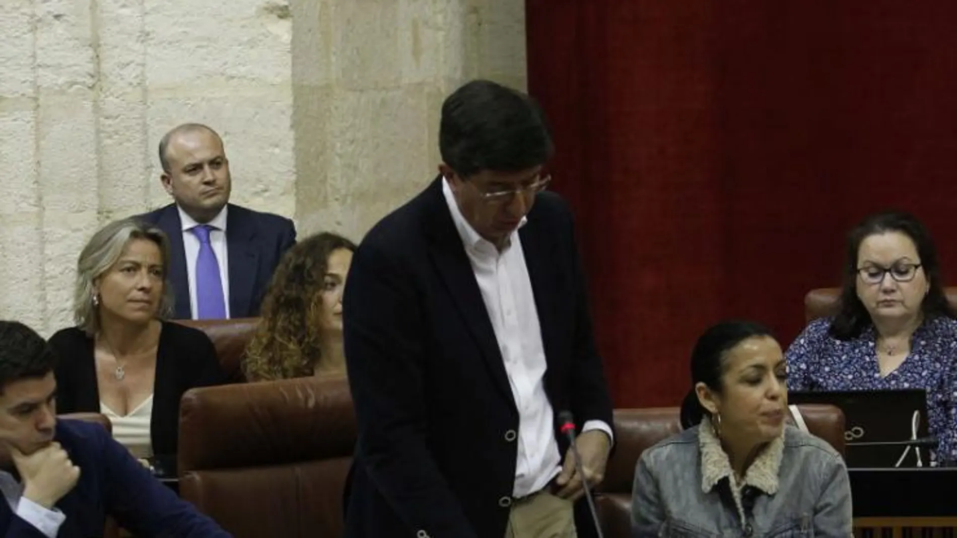 El grupo parlamentario de Cs, durante el último Pleno del Parlamento andaluz