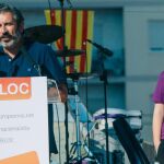 Rafael Carbonell junto a Águeda Micó durante el congreso del partido