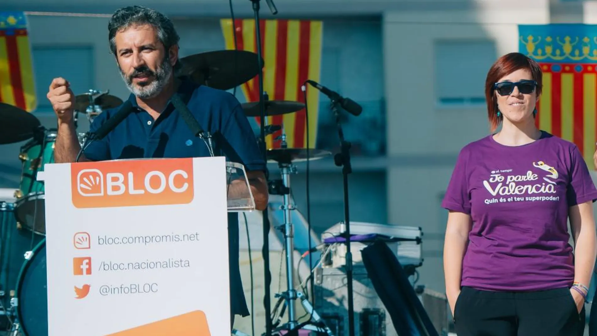 Rafael Carbonell junto a Águeda Micó durante el congreso del partido