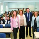 Esperanza Vázquez, Ángeles Armisén, Eduardo García y María Jesús de la Fuente, ayer en Palencia.
