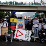 Manifestantes en Caracas