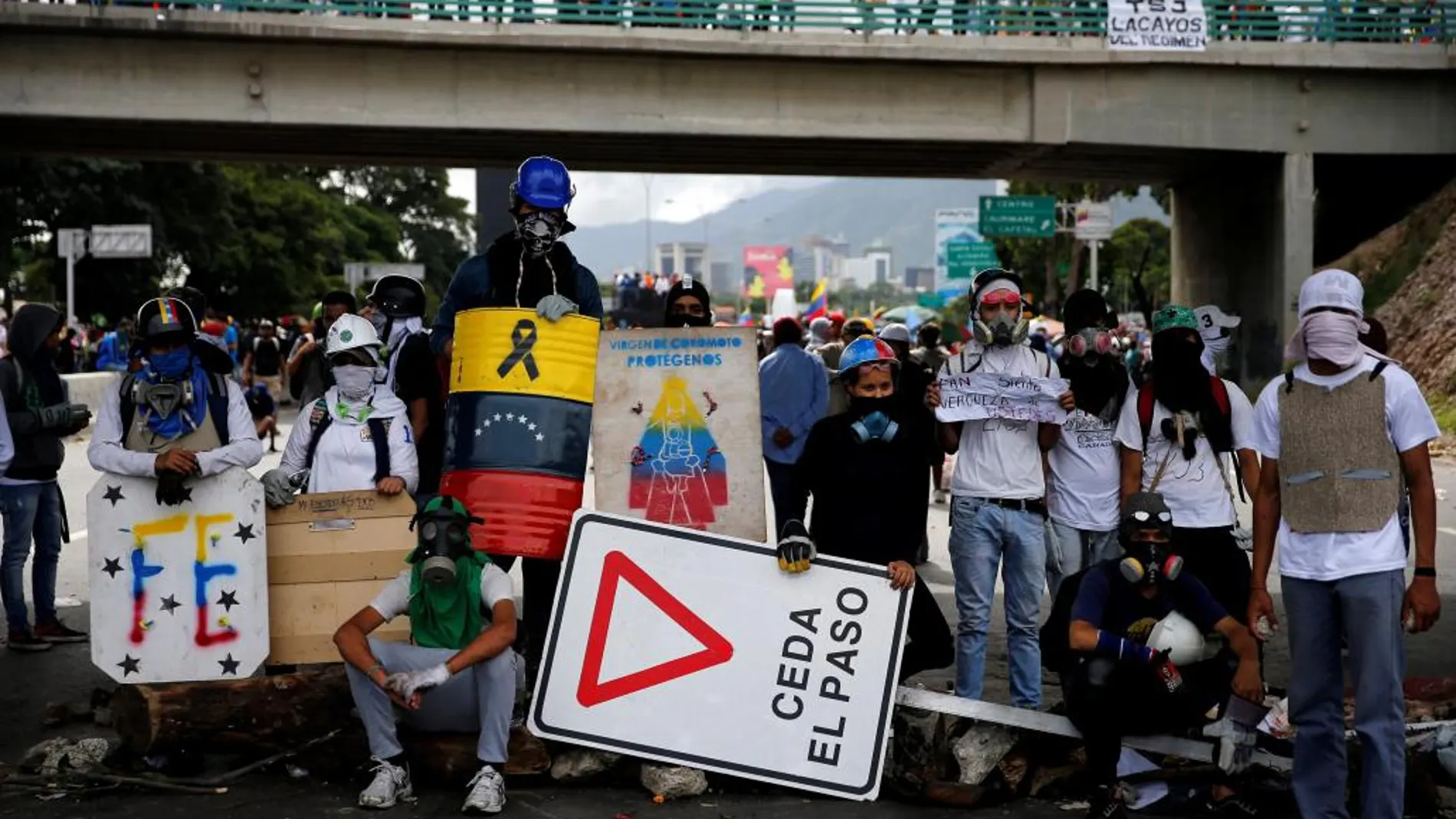 Manifestantes en Caracas
